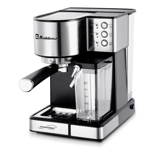 Cafetera Automática Espresso & Latte Koblenz Ckm-1350 In con 15 Bares de Presión y Depósito de Leche 1350W de Potencia Color Acero Inoxidable