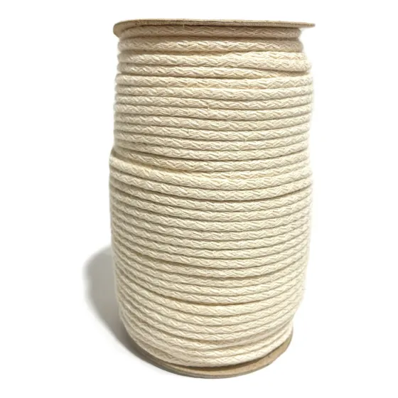 Cordon Cuerda Con Relleno N5 De Algodon Crudo 6mm X 100 Mts.