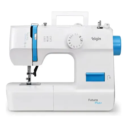 Máquina de Costura Elgin Futura Plus JX-2052 Portátil 12 Pontos Doméstica Acabamento Profissional