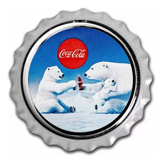 Moeda De Prata Pura Niue 2023 - Coca Cola - Urso Polar