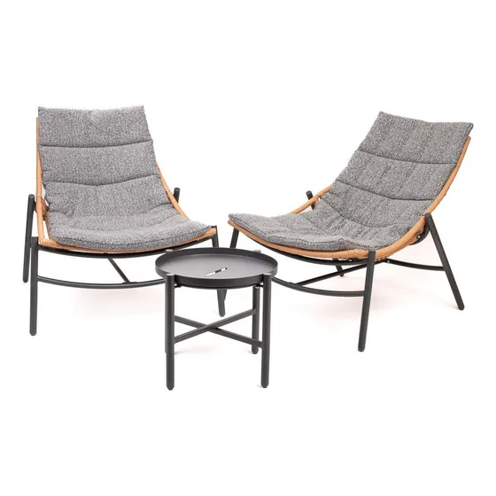 Set 3 Pzs Mueble Silla Tumbona P/ Interior Exterior C Mesa