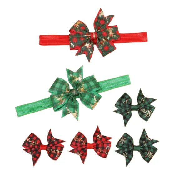 Set Cintillos Y Pinches De Navidad Para Bebé Y Niñas