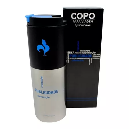 Copo Viagem Smart 500ml Profissão Publicidade Cor Prateado