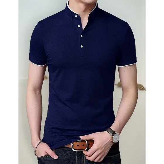 Camiseta Buzo, Polo Cuello Neru Azul O