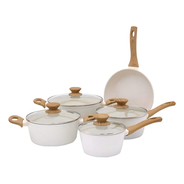 Jogo De Panelas De Cozinha Mimo Style Cook Style Marmol Com 5 Peças Mármol Branco Jogo De Panelas De Cozinha Mimo Style Cook Style Marmol Com 5 Peças Mármol Branco