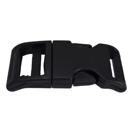 1000 Unid Fecho Engate Plástico Curvado Preto 15mm Mala