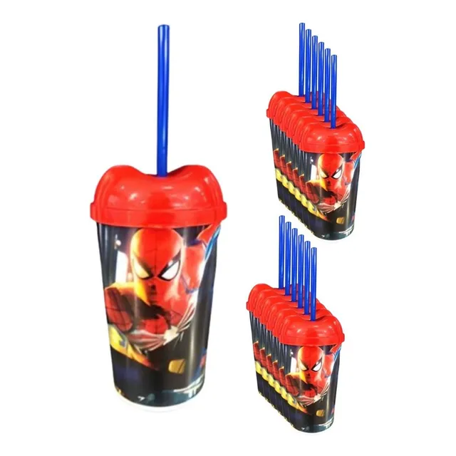 Vaso Pitillo Spiderman Hombre Araña Sorpresa X6 Alta Calidad