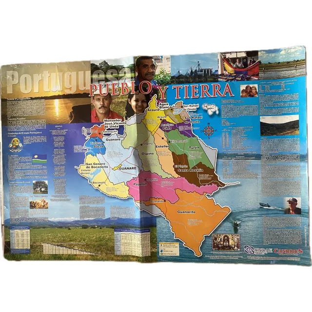 Afiche Plano Fisico Estado Portuguesa 93x63cm Cartografia