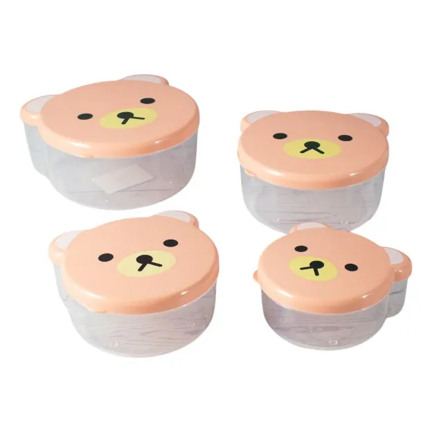 Set De Tapers X4 Lunch Box Cute Ositos 4 Medidas
