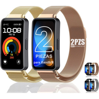 2pzs Correa De Acero Inoxidable Moda Para Huawei Band 10 9 8 2pzs Correa De Acero Inoxidable Moda Para Huawei Band 10 9 8