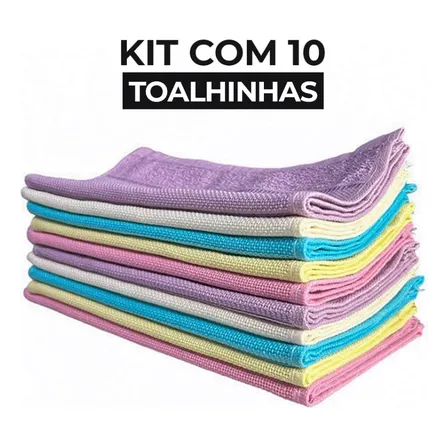 Kit 10 Toalhinha De Mão Boca Rosto Social Escolar Academia
