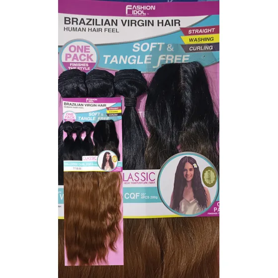 Extensiones De Cabello Cortina Corrida Marca Brazilian   4pc