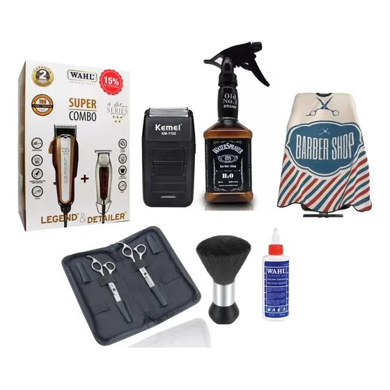 Combo Para Barberos Kemei-wahl Km2299 Wahl Wh-8147-wh-8081