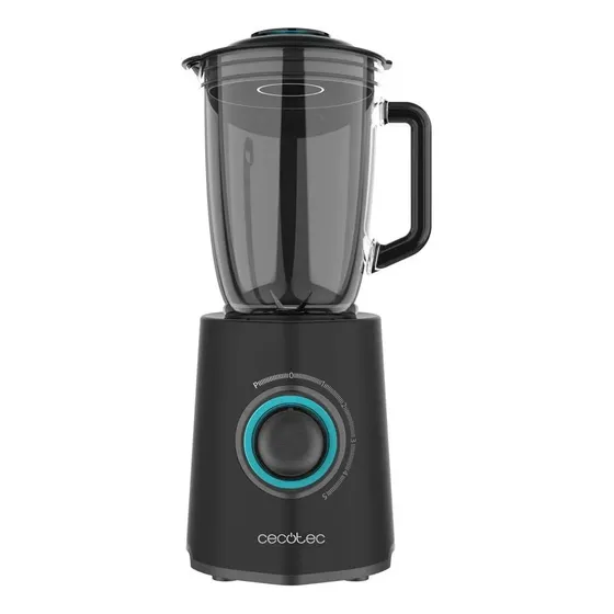 Cecotec Licuadora Power Black Titanium 2300Max Mix Go. 600W de Potencia Máxima, 1,5L de Capacidad, 5 Velocidades, 6 Hojas Recubrimiento de