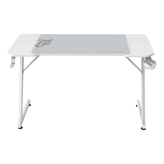 Escritorio Gamer Balam Rush Olympus Spot 4000 Ergonomico Estructura Z Hasta 100kg Blanco Br-941426 Tapete Xxl + Porta Vaso + Porta Diadema