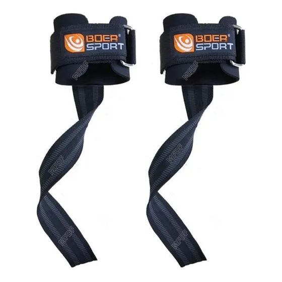 Mfdf® Par Straps Muñequera Gym Crossfit Pesas Correa de Soporte Negro MFDF