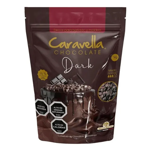 Cobertura Chocolate Caravella 1kg Dark Negro