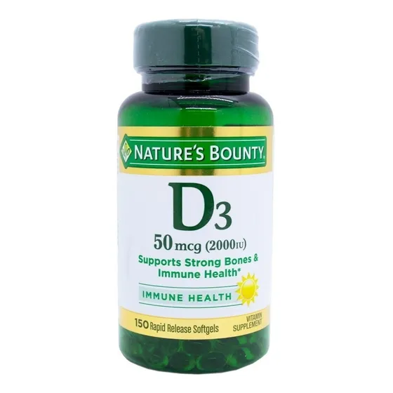Natures Bounty Vitamina D3 50mcg Suplemento X150 Capsulas