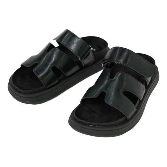 Sandalias Calzado De Mujer Taco Bajo Hermes Negra