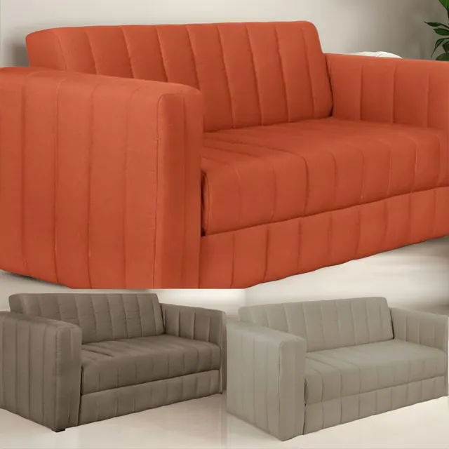 Sofá Cama Color Naranja Gris Y Marrón Envío A Provincia 