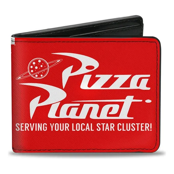 Billetera Plegable  Pizza Planet Color Rojo Y Blanco