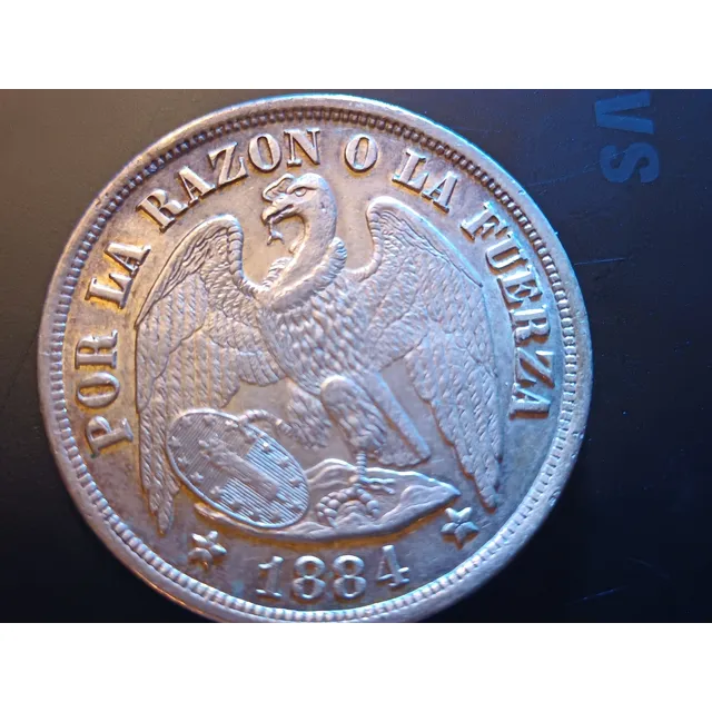 1884 Chile Un Peso De Plata