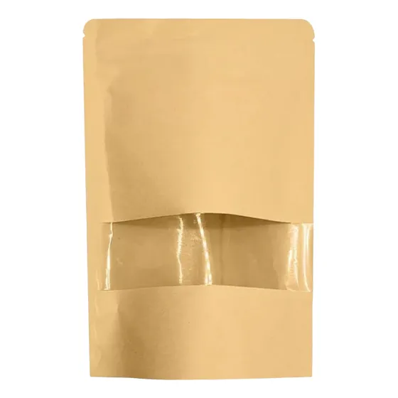 Bolsas Kraft Con Cierre Y Ventana 12*20 O 250 Gramos