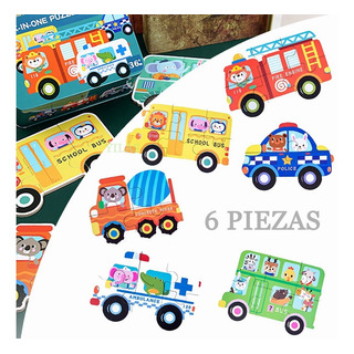 6 Rompecabezas Figuras Surtidas Para Niños Pequeños Madera 6 Rompecabezas Figuras Surtidas Para Niños Pequeños Madera