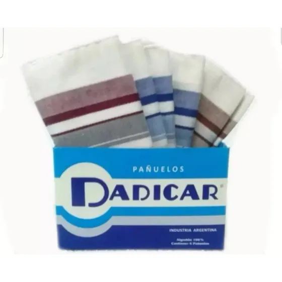 Pack X 6 Pañuelos De Mano De Hombre 100% Algodon Dadicar