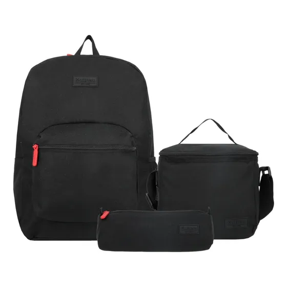 Triple Pack 5xt Mochila + Lonchera + Cartuchera Negro