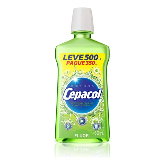 Antisseptico Bucal Cepacol Fluor Leve 500ml Pague 350ml