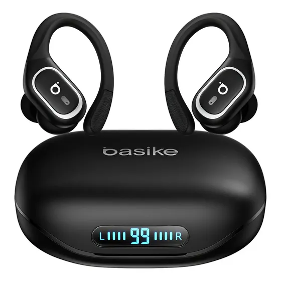 Basike Fone De Ouvido Bluetooth 6.0 Esportivo Sem Fio Gancho Intra-auricular,estéreo,Com display Led