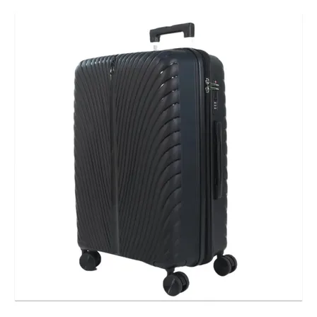 Mala Grande 32kg Em Polipropileno Extra Forte C/ Cadeado Tsa Preto Lisa