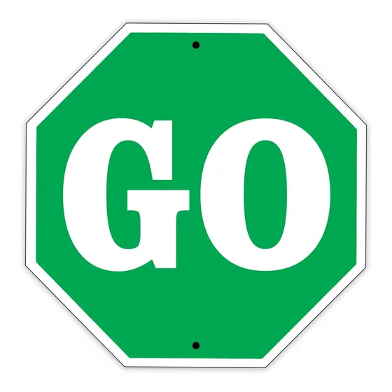 Go Trafico Stop Forma Calle Carretera Educativo Señal Metal