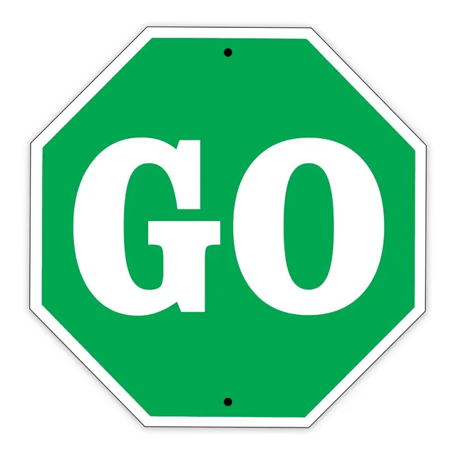 Go Trafico Stop Forma Calle Carretera Educativo Señal Metal