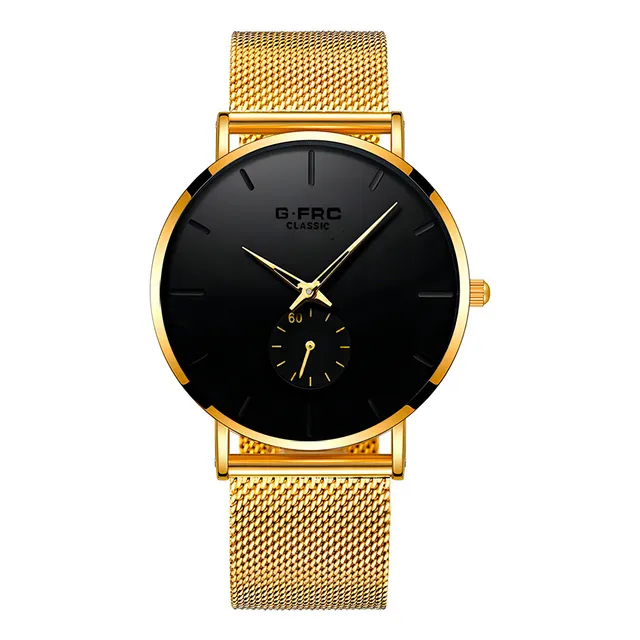 Reloj G-force Original C-301 Elegante Dorado + Estuche Color del fondo Negro