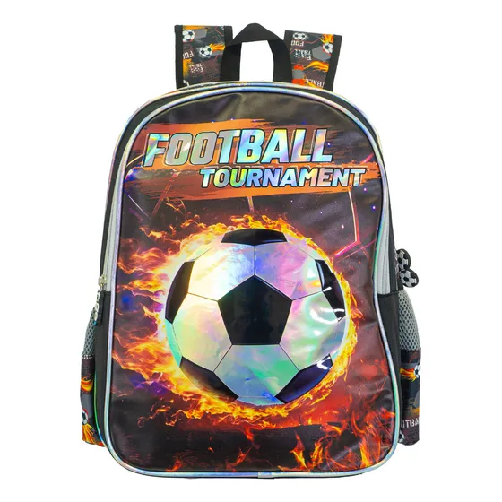 Mochila T-go Escolar 16 Pulgadas Para Nene Niños Infantil Color Negro Diseño de la tela Fútbol