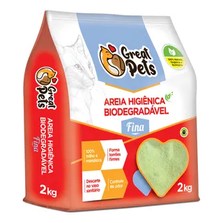 Areia BiodegradĂĄvel De Milho E Mandioca Fina Great Pets 2kg Areia BiodegradĂĄvel De Milho E Mandioca Fina Great Pets 2kg
