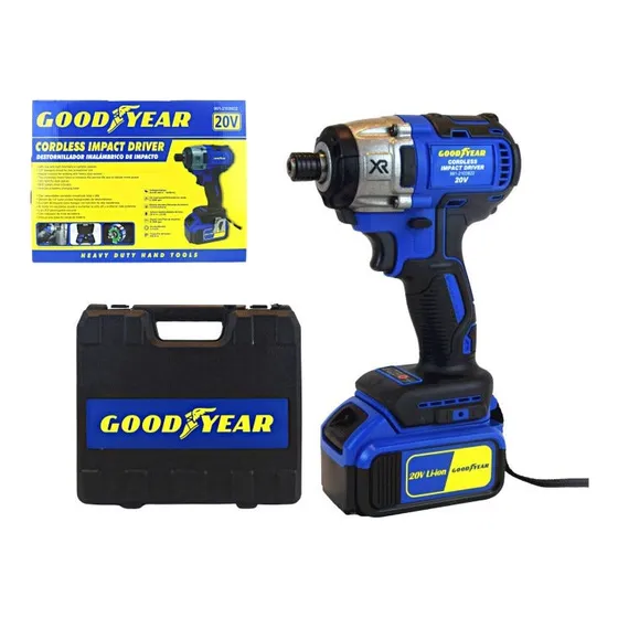 Taladro De Impacto Inalambrico Recargable 20v 1/4'' Goodyear