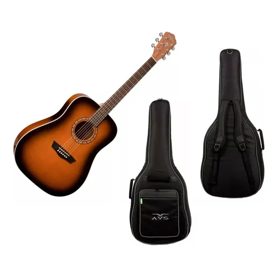 Violão Elétrico Washburn Wd7satbm Sólido + Bag Avs Estofada
