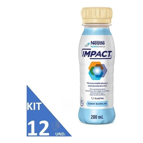 Kit 12 Unidade Suplemento en líquido Nestlé Vitaminas sabor baunilha x 200g