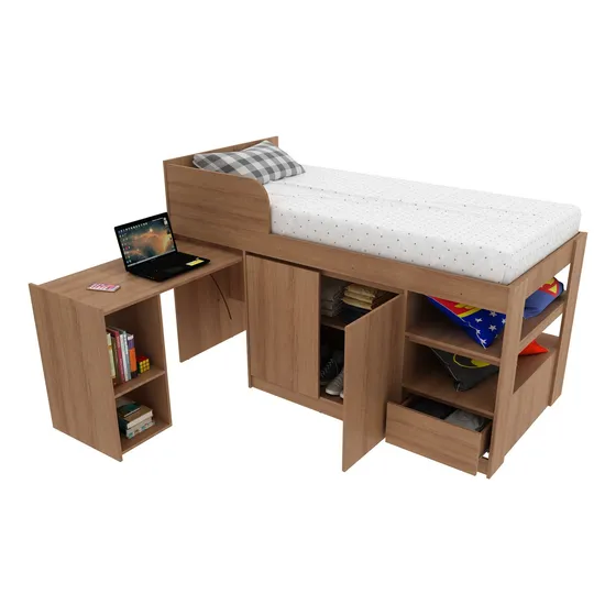 Cama Infantil Multifuncional - Escritorio + 2 Puertas - 8021
