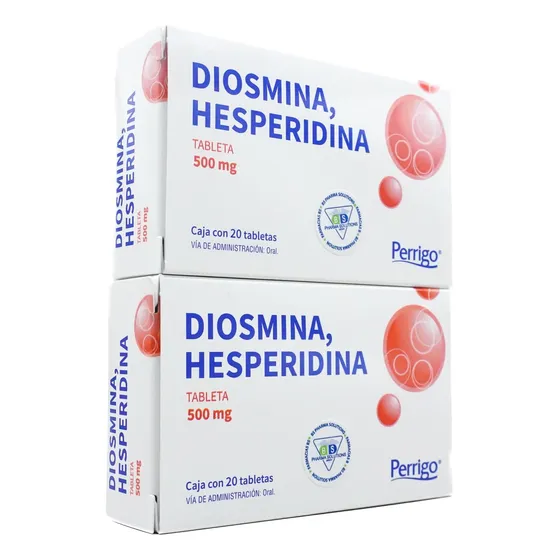 2 Cajas De Diosmina Hesperidina 500 Mg C/20 Tabletas Perrigo