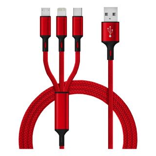 Cabo Carregador Usb Turbo 3 Em 1 Micro Usb Tipo C E Light Cabo Carregador Usb Turbo 3 Em 1 Micro Usb Tipo C E Light