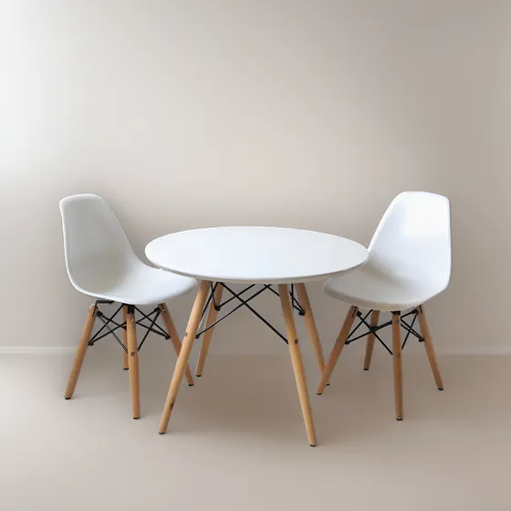 Mesa Eames De Niños + 2 Sillas - Colores A Eleccion