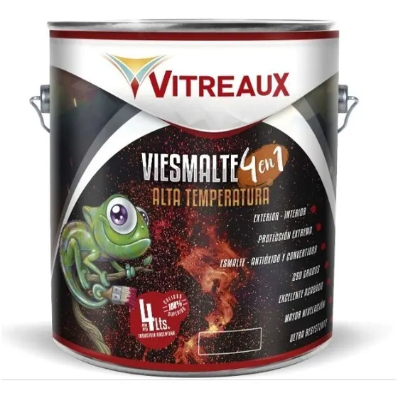 Esmalte Sintético Para Parrilla Alta Temperatura Negro 4 L.