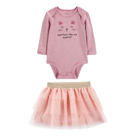Conjunto Body Y Tutú Carter's 9 Meses. Bebé Niña 