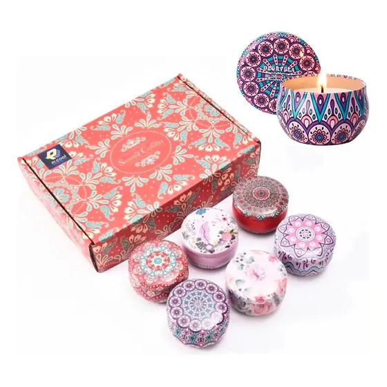 Set De Regalo 6 Velas De Soya Aromatizadas Para Aromaterapia