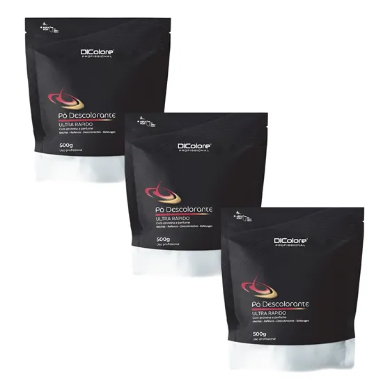 Pó Descolorante Azul Ultra Rápido Dicolore 500g - 3un