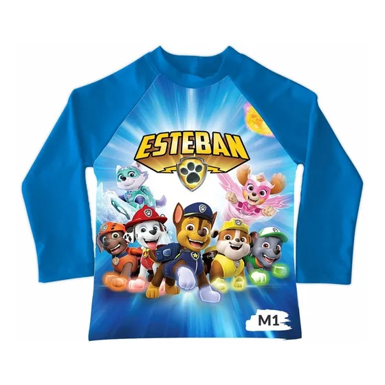 Playera Piscina Playa Baño Niño Paw Patrol Patrulla Canina 